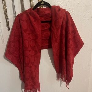 Coach Red Winter Scarf